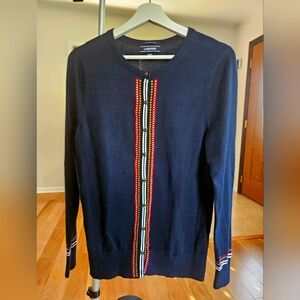 LANDS'END navy cardigan medium 100% supima cotton
